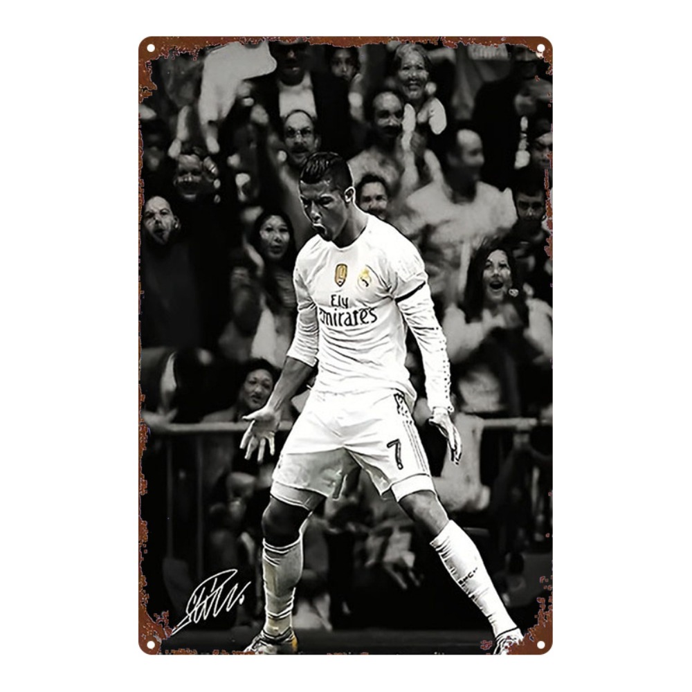 Victory Home Decor - Metal logo, football player celebration victory