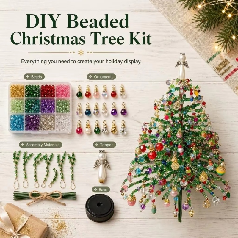 Home Decor Xmas Tree - DIY Beaded Christmas Tree Kit with