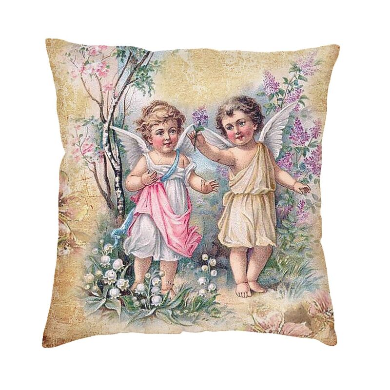 Victory Home Decor - Victorian Angel Square Pillow Cover Home
