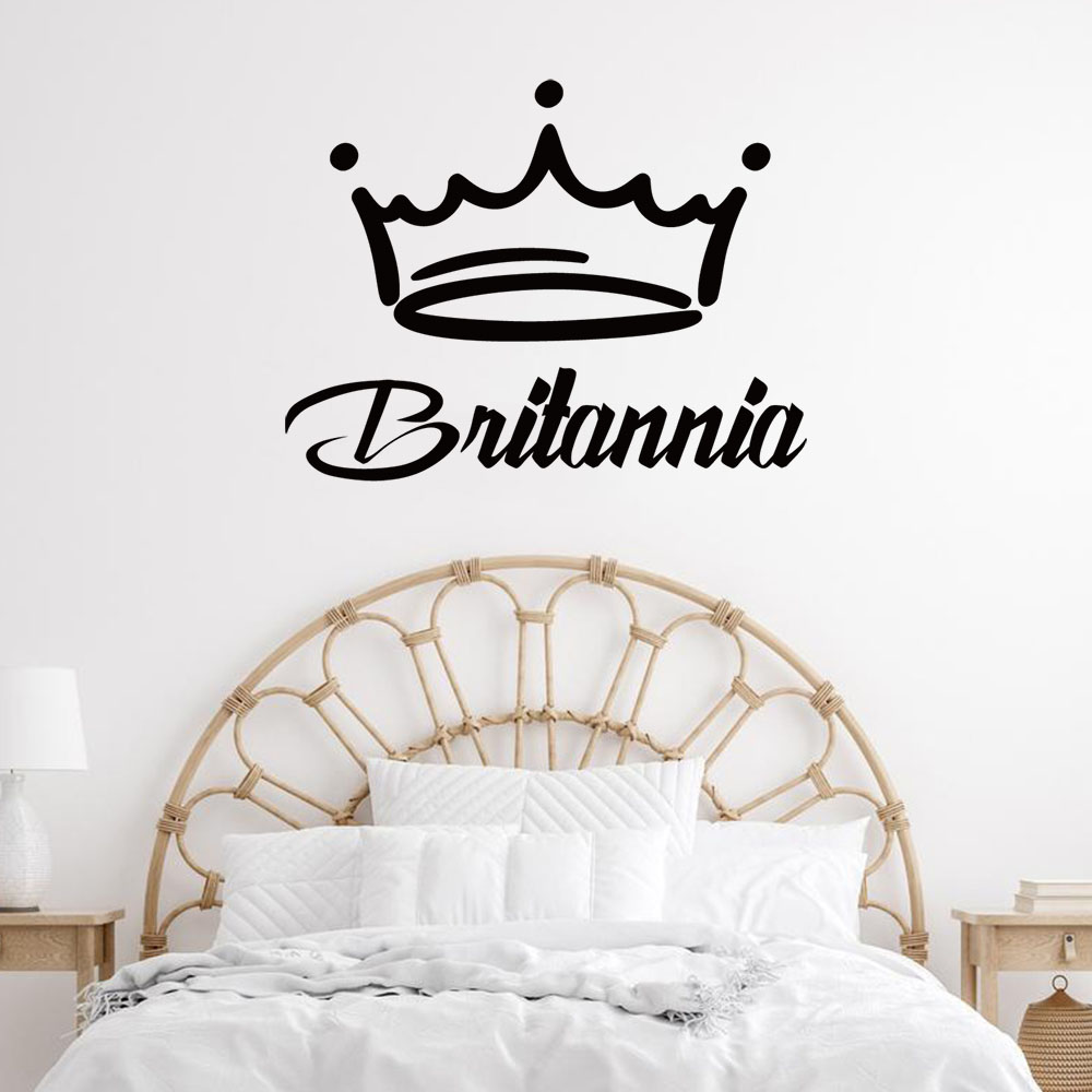 Home Decor Wall Tiles - 1PC Fashion Crown Customized Name Family