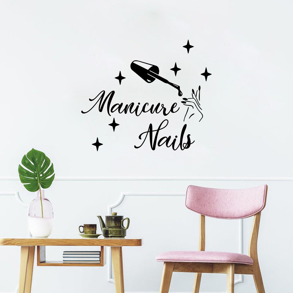 Home Decor Wall Tiles - 1PC Creative Manicure Personalized Text Decorative