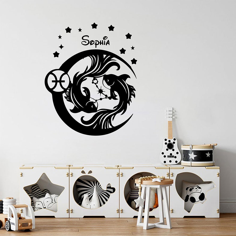 Home Decor Wall Tiles - 1PC Diy Pisces Customized Text Sticker