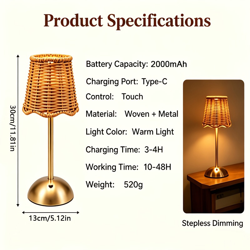 Bohemian Woven Rattan Art Tabl - огляд і ціна Home Decor Lighting