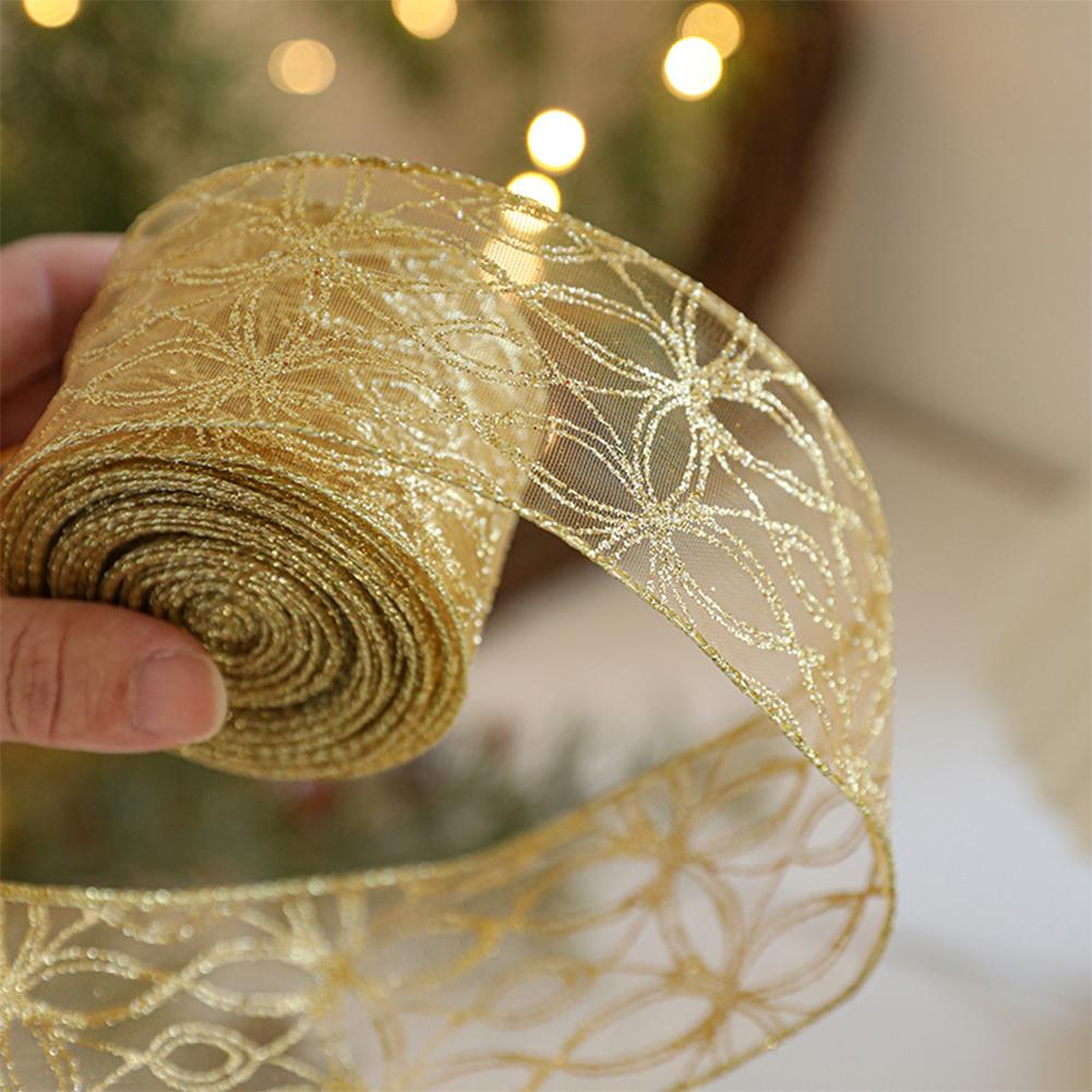 2m 2027 Christmas Ribbon Golde - огляд і ціна Home Decor Xmas Tree