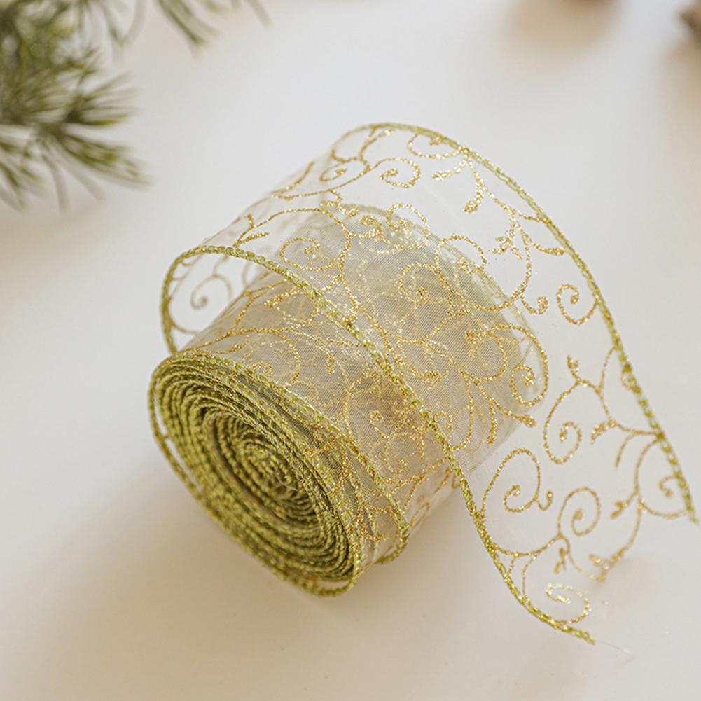 2m 2027 Christmas Ribbon Golde - огляд і ціна Home Decor Xmas Tree