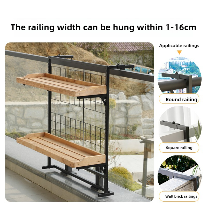 Wood Tiered Balcony Railing Pl - огляд і ціна Succulent Planter Pot