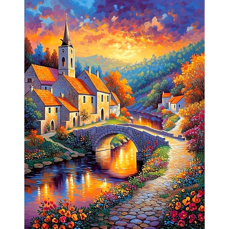 CHENISTORY River Bridge Painti - огляд і ціна Home Decor Diy Ideas