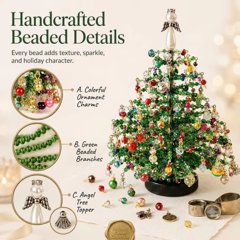 DIY Beaded Christmas Tree Kit  - огляд і ціна Home Decor Xmas Tree