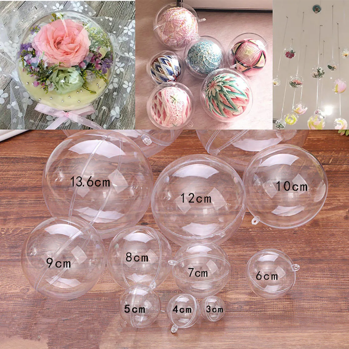1-20CM Transparent Balls Hollo - огляд і ціна Home Decor Xmas Tree