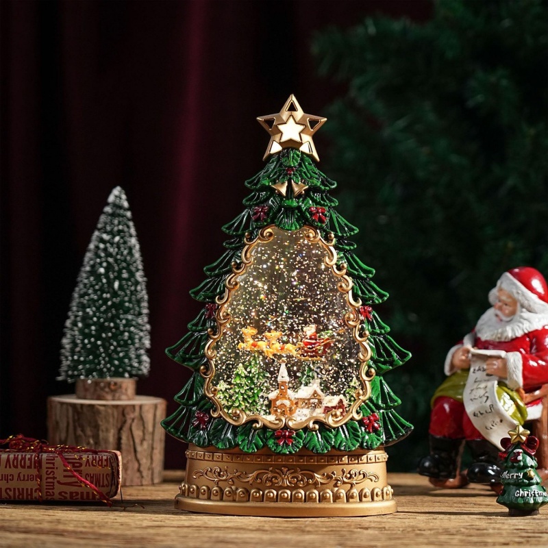 Snow Globe Music Box Christmas - огляд і ціна Home Decor Xmas Tree