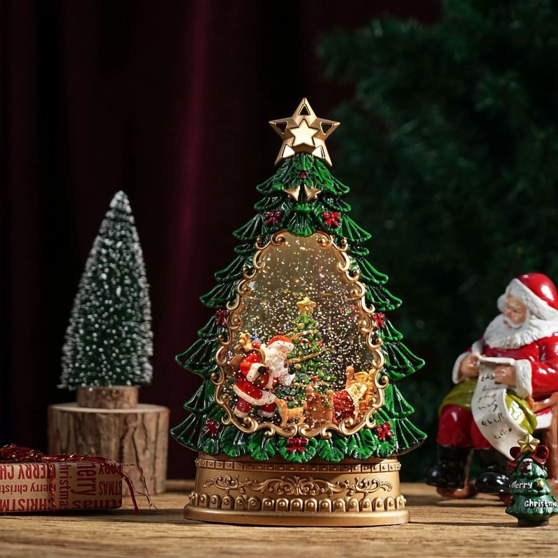 Snow Globe Music Box Christmas - огляд і ціна Home Decor Xmas Tree