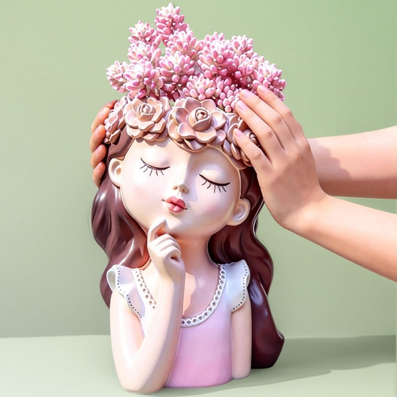 Large Fairy Girl Flower Pot Si - огляд і ціна Succulent Planter Pot