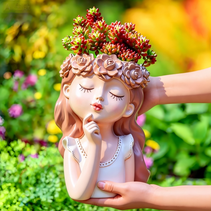 Large Fairy Girl Flower Pot Si - огляд і ціна Succulent Planter Pot