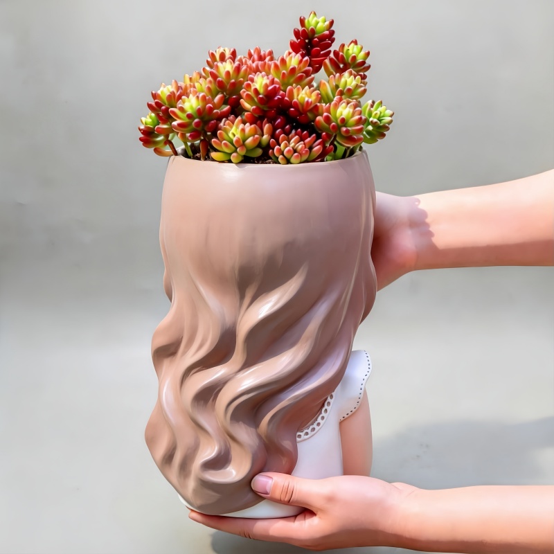 Large Fairy Girl Flower Pot Si - огляд і ціна Succulent Planter Pot