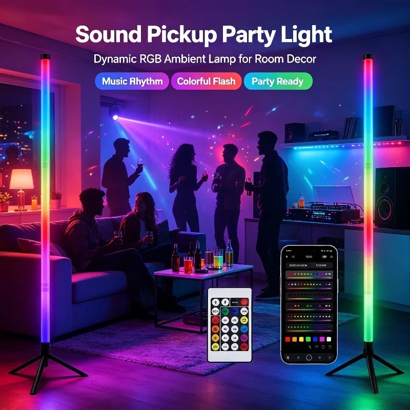 2PCS 120CM RGB Floor Lamp, Sou - огляд і ціна Home Decor Lighting