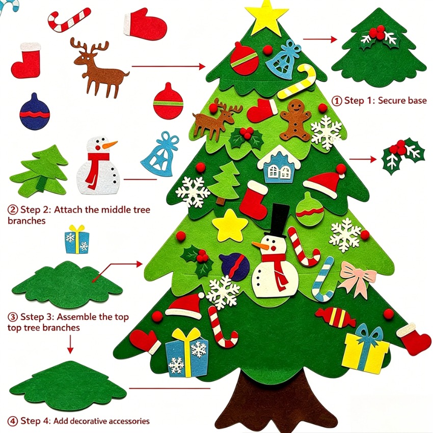 DIY Felt Christmas Tree with D - огляд і ціна Home Decor Xmas Tree